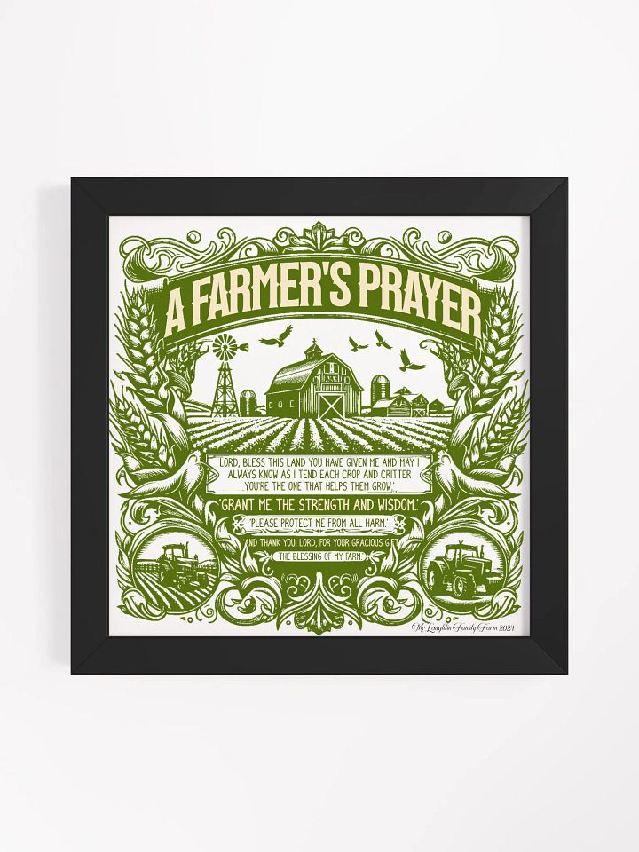 A Farmer's Prayer Framed Poster | Prayer and Faith Decor | Faith-Filled Farming Art | Faith Rooted in Farming | Farm Life with Faith | Blessed Farmer | Faith in Every Season product image (1)