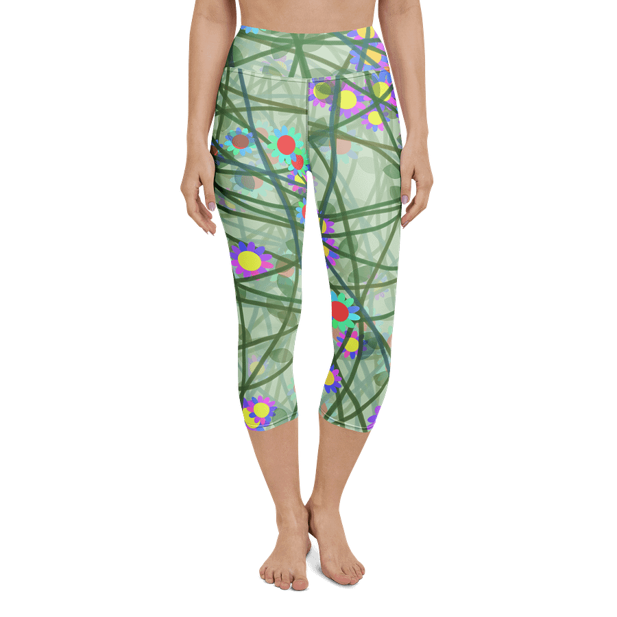 Whimsical Garden Yoga Capri Leggings product image (4)