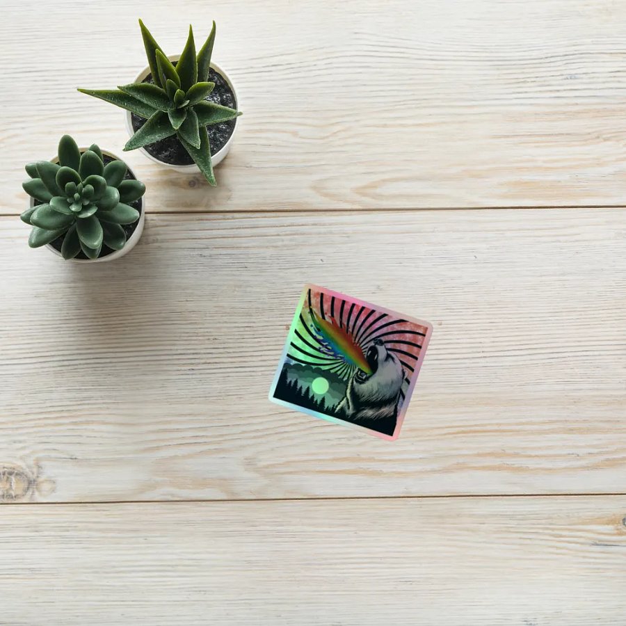 Pride Bear Holographic Sticker product image (10)