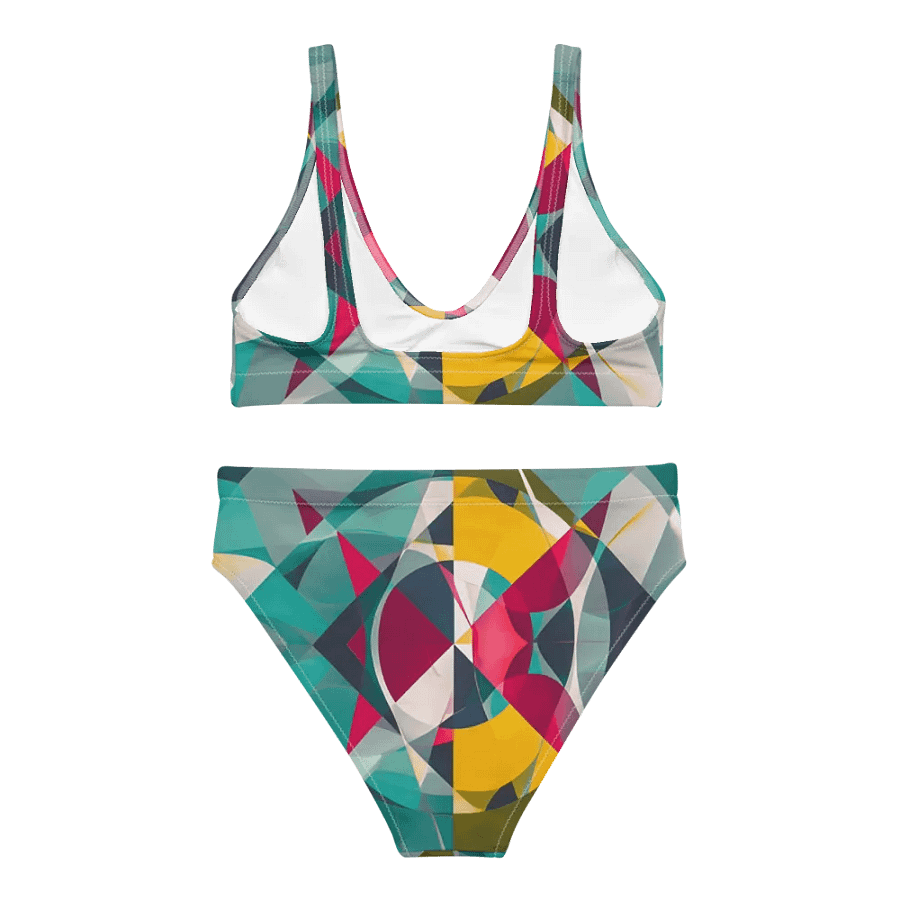 Abstract Lithographic Pattern Design High Waisted Bikini - V9 product image (4)