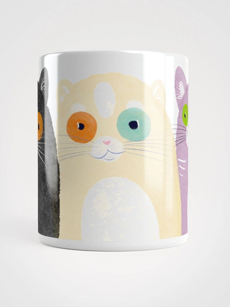 Funny Cartoon Cats White Glossy Mug product image (5)
