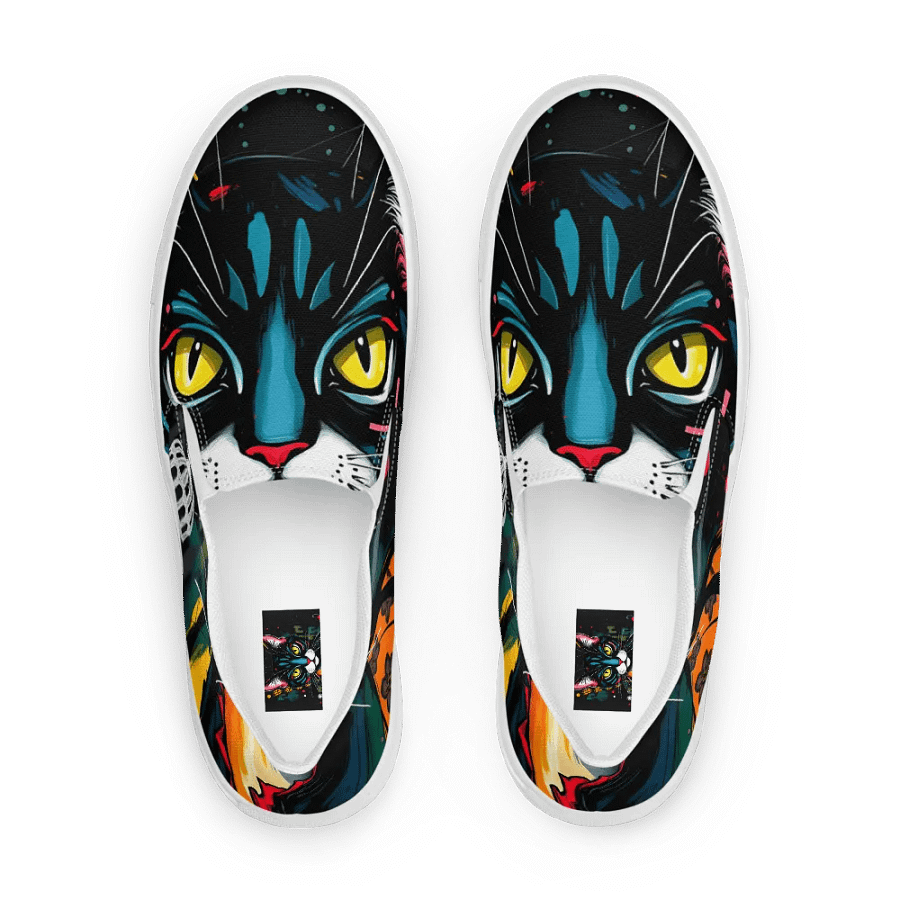 Men's mysterious feline slip on canvas shoes product image (1)