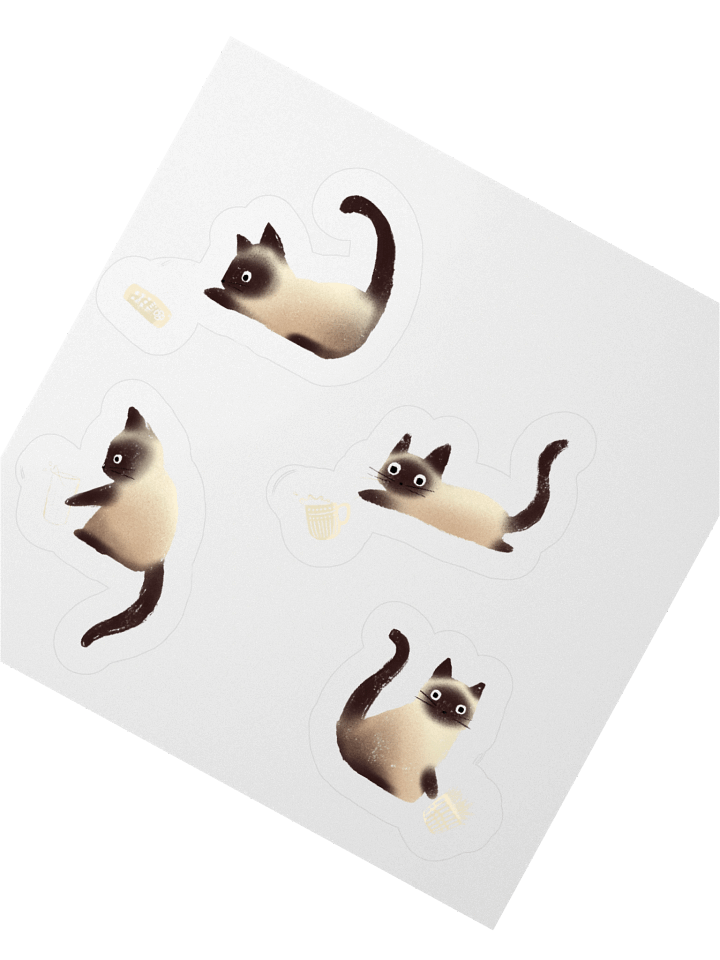 Bad Siamese Cats Knocking Stuff Over Stickers product image (6)