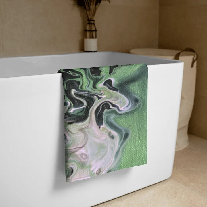Metallic Green Fluid Acrylic Towel product image (2)