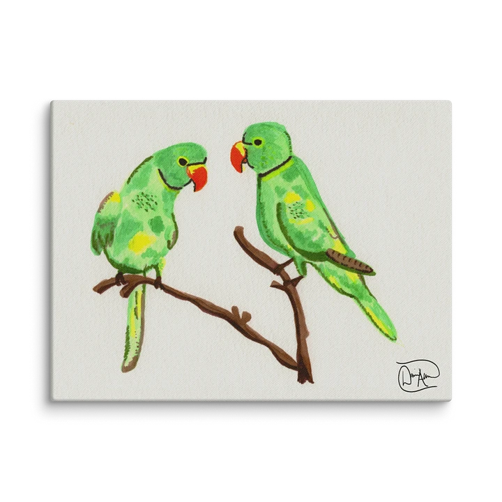 Birbs at the Window Watercolour Canvas product image (1)