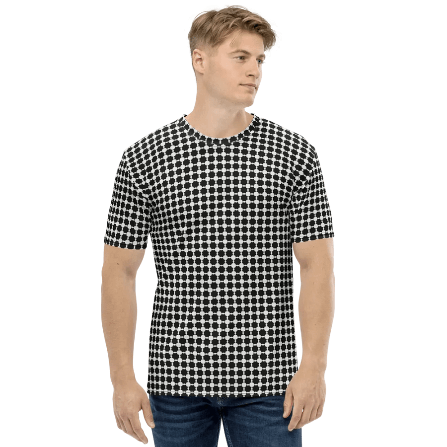 Abstract Black and White Chain Men's Crewneck T Shirt product image (2)