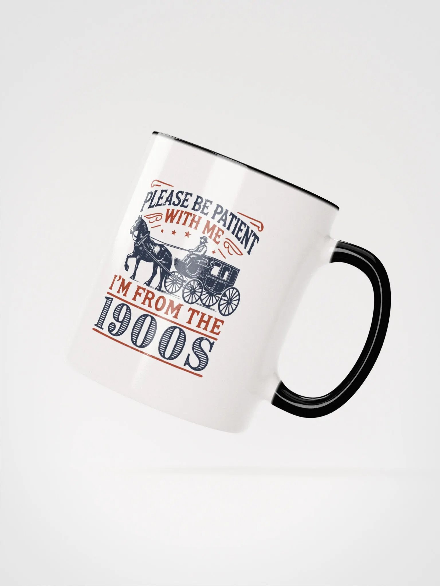 Vintage Horse Cart Coffee Mug – Funny Retro Gift with 1900s Humor product image (3)