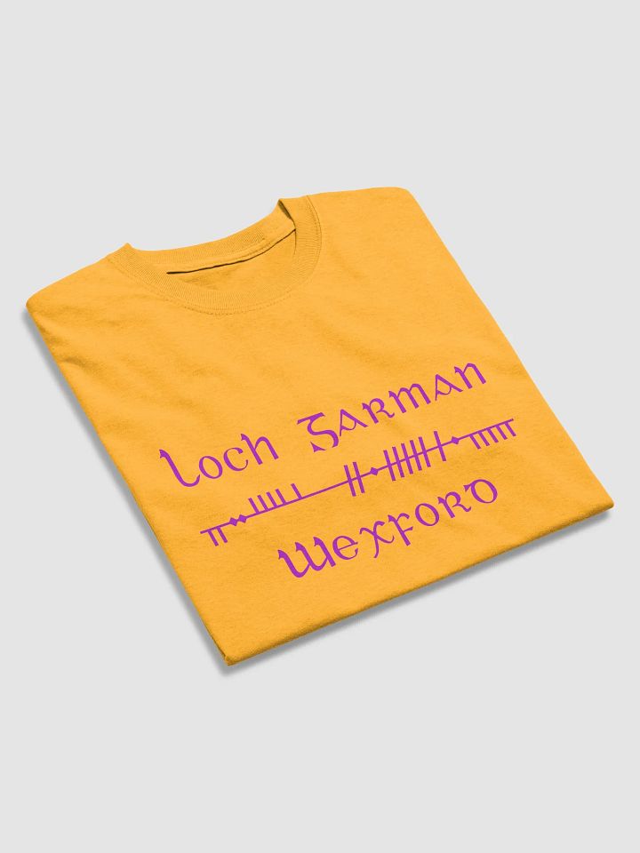 Wexford/Loch Garman Scholastic style Ogham yellow printed T-shirt product image (2)