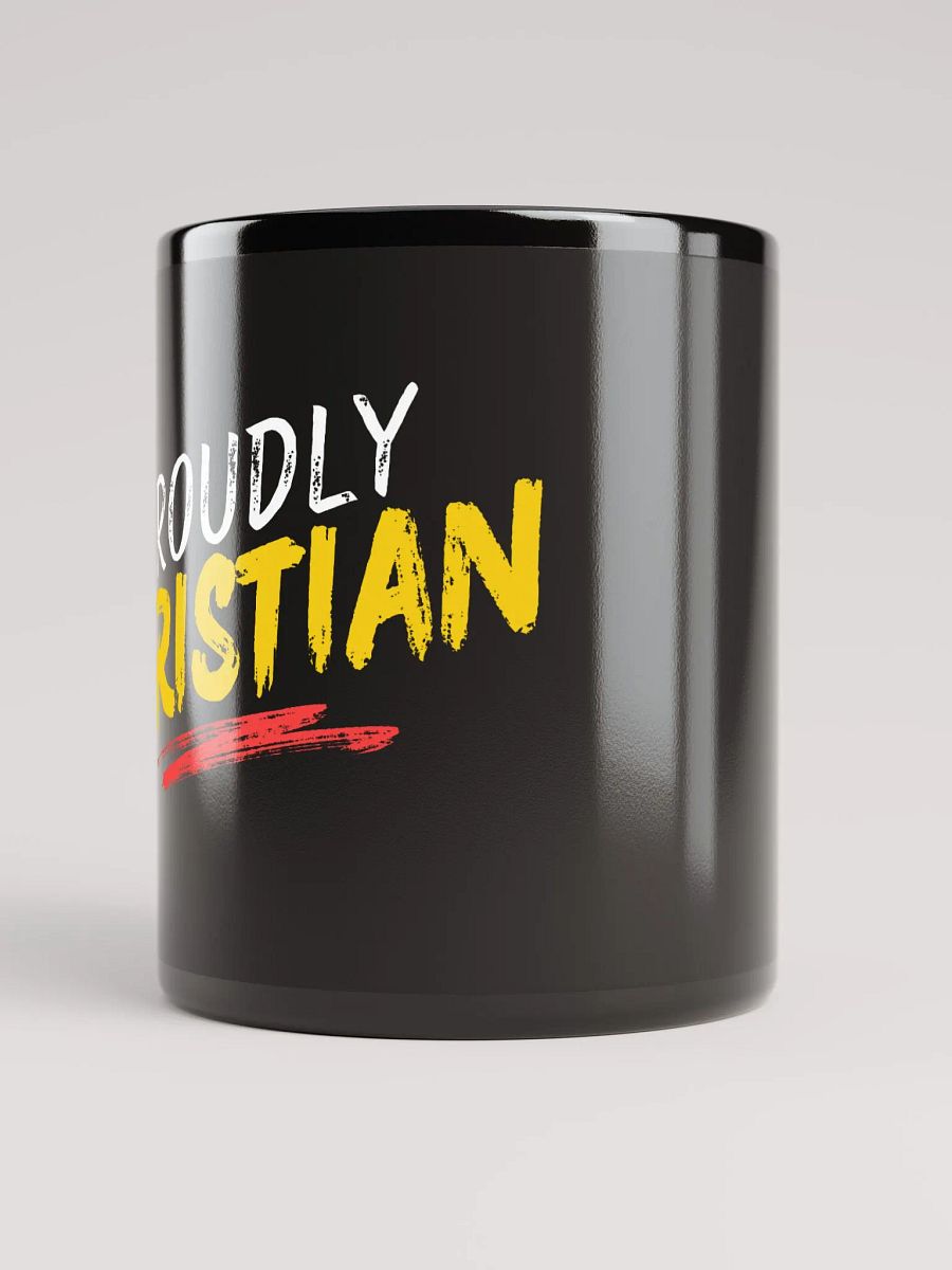 PROUDLY CHRISTIAN Black Mug product image (3)