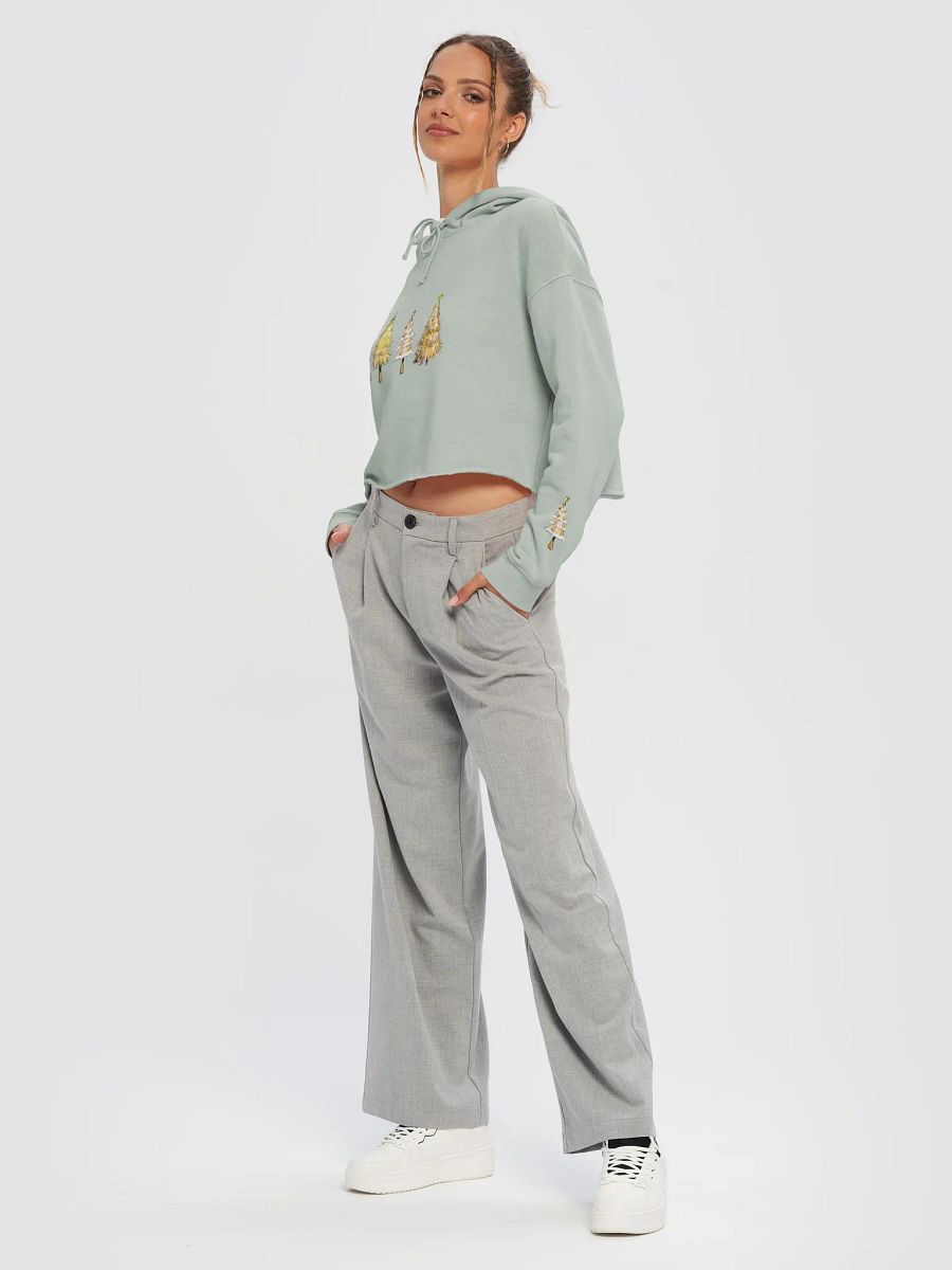 Chickadee Christmas Tree Cropped Hoodie product image (2)