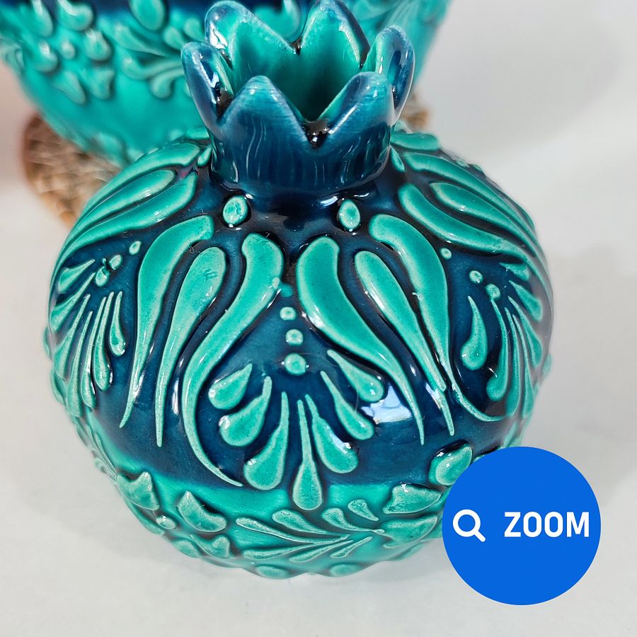 Ceramic pomegranates set (3 items) — handmade pottery, handmade ceramic product image (4)