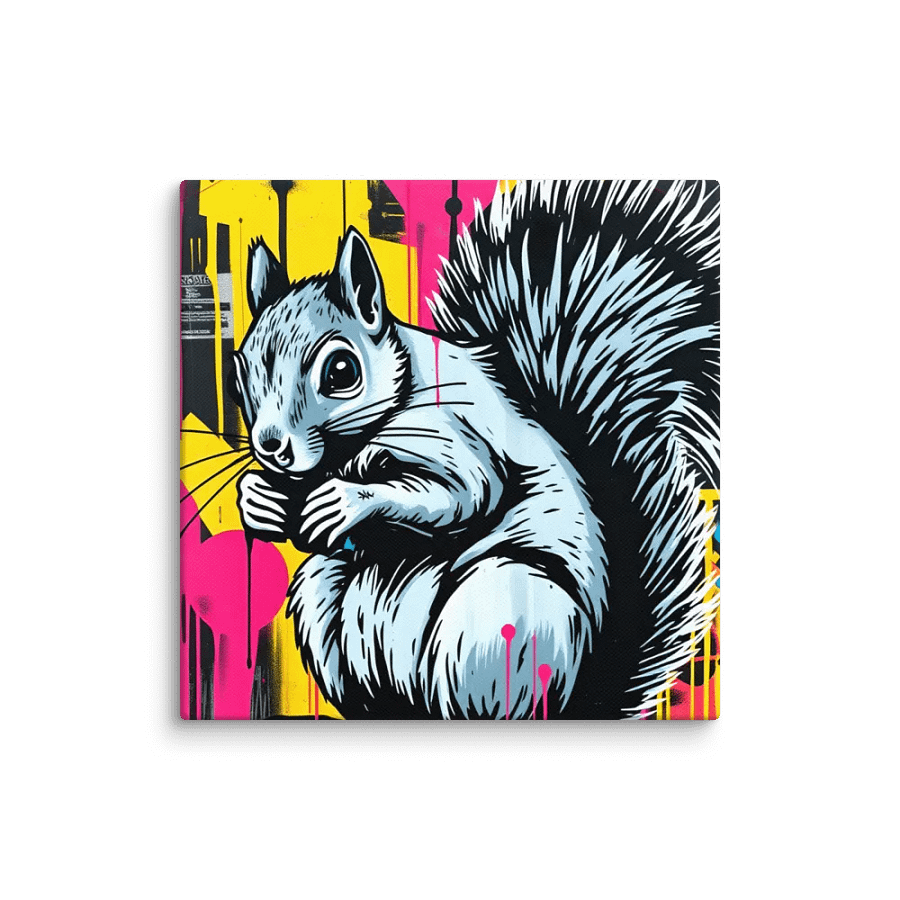 Graffiti pooky, grey Squirrel Canvas Art product image (6)