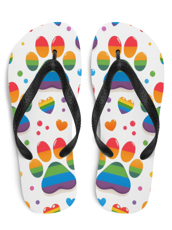 Rainbow Paw Print Flip Flops product image (1)