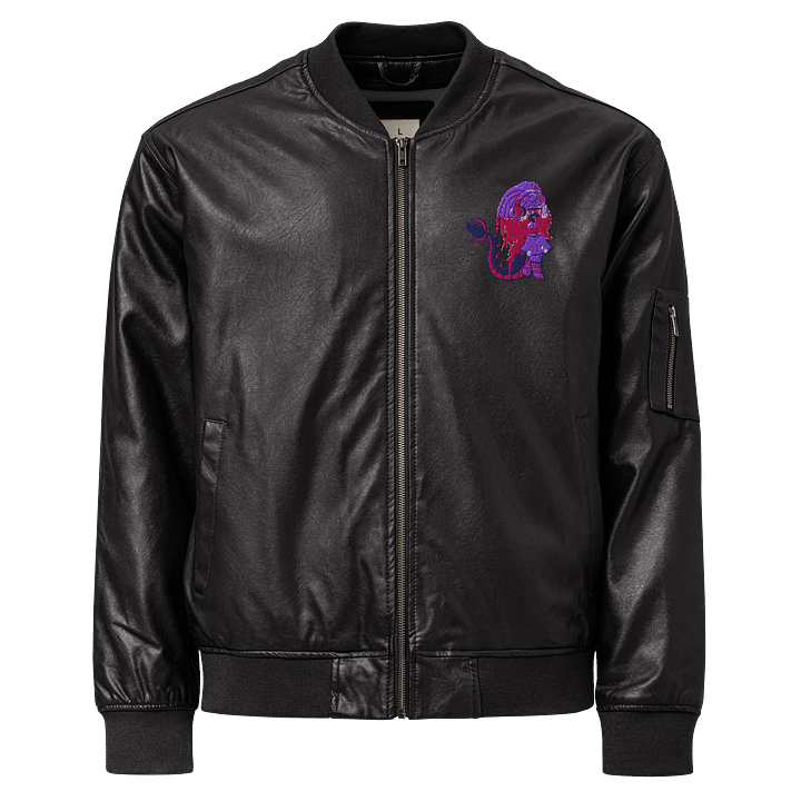 Supercharged Evolved Kaiju Girl Threadfast Apparel Faux Leather Bomber Jacket Women product image (1)