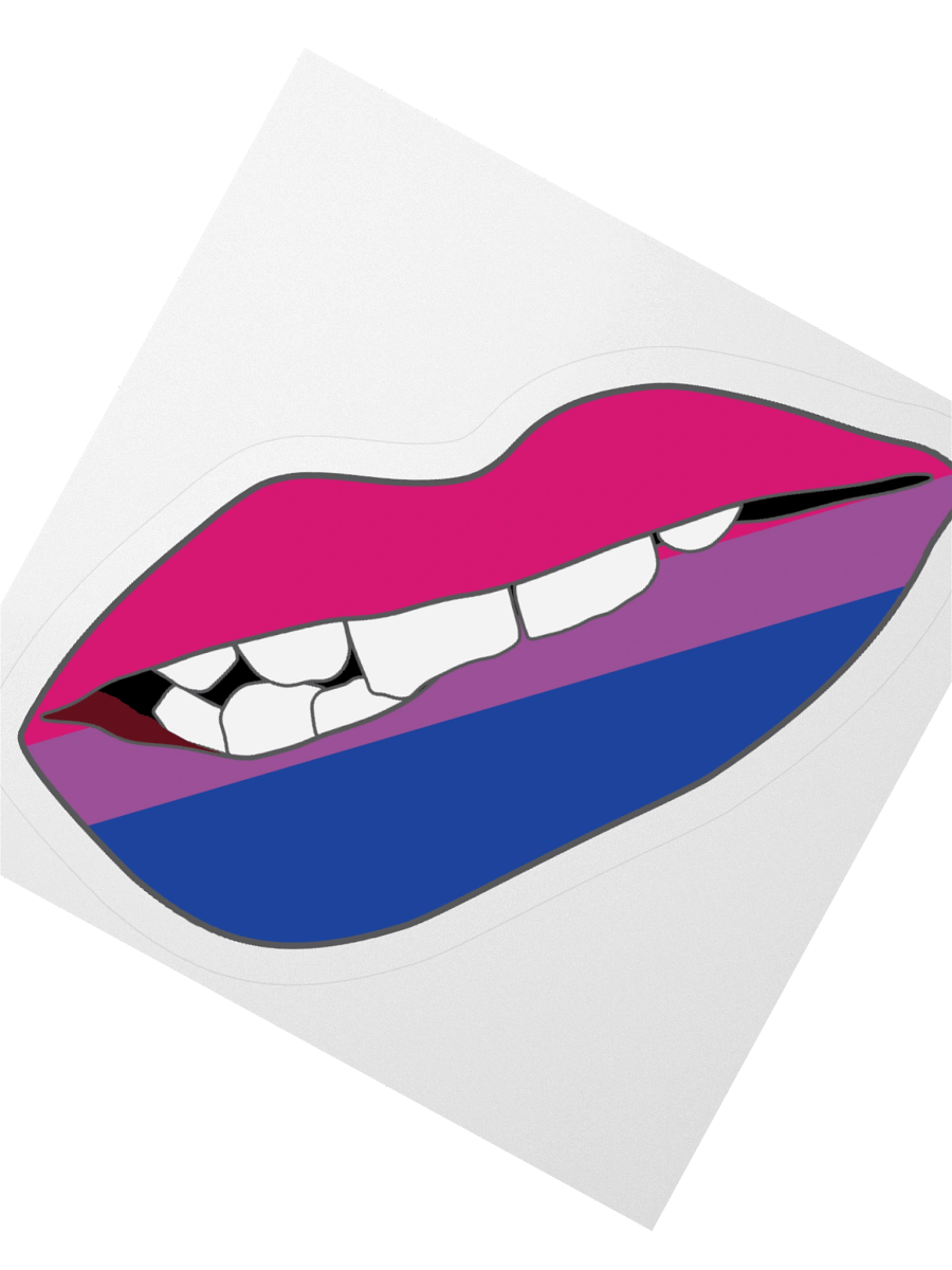Bisexual Pride Flag Biting Lips Sticker product image (6)