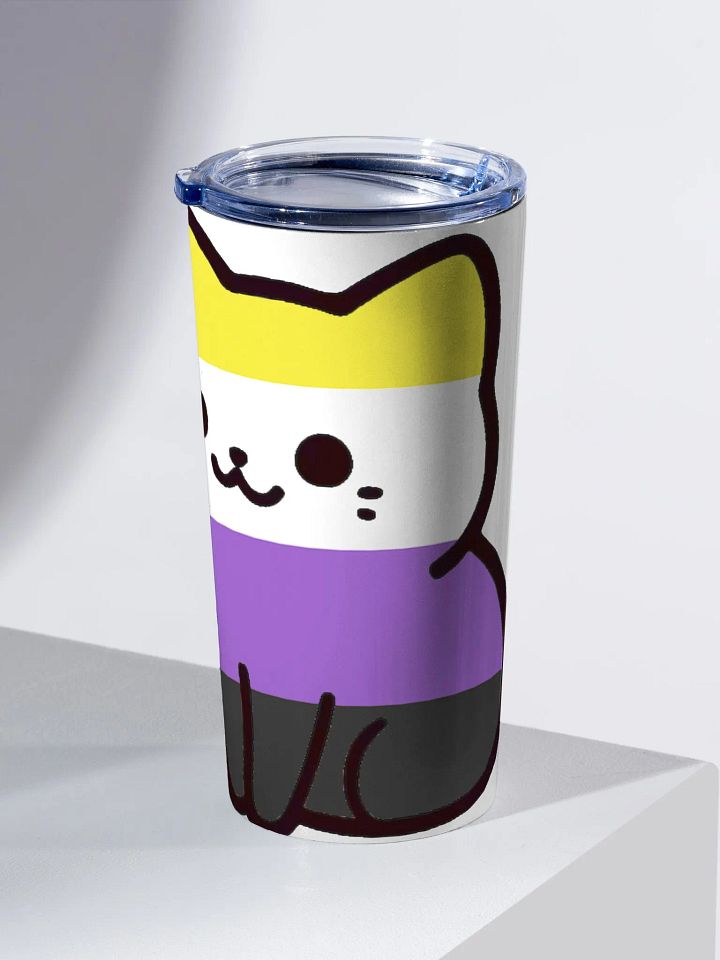 Nonbinary Pride Kitty Tumbler Cup product image (2)