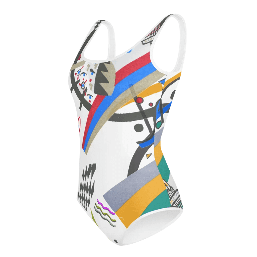 Abstract Lithographic Pattern Design Youth One Piece Swimsuit - V4 product image (4)