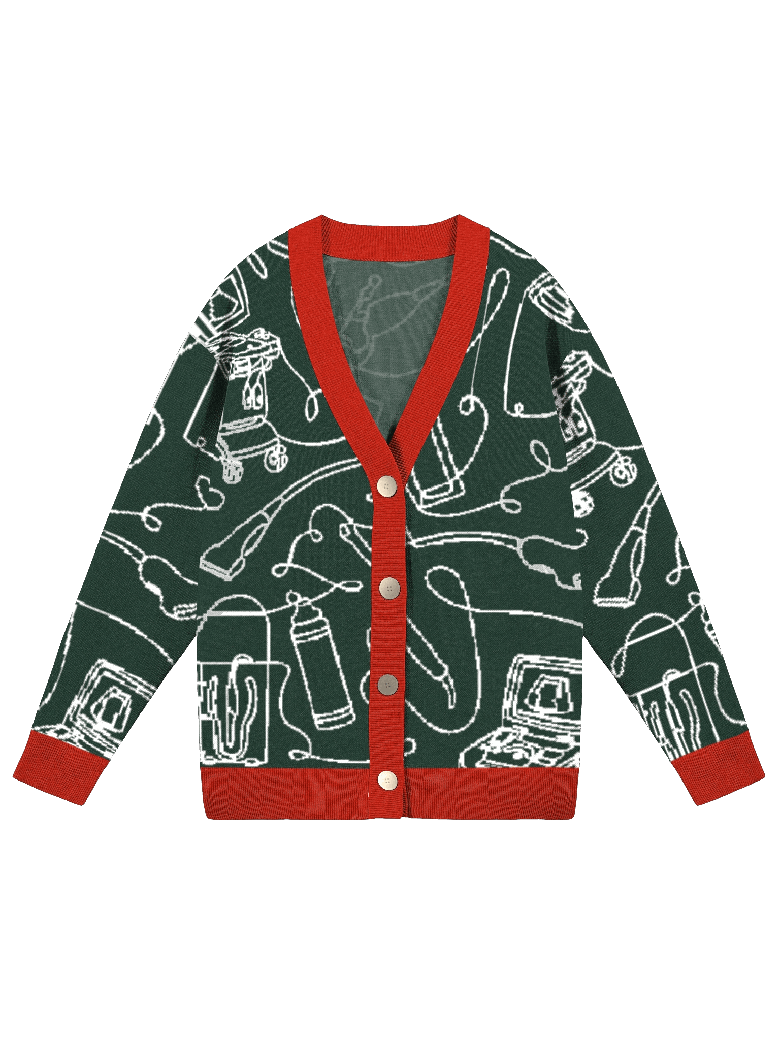 service lines (sonography - holiday green cardigan) product image (1)
