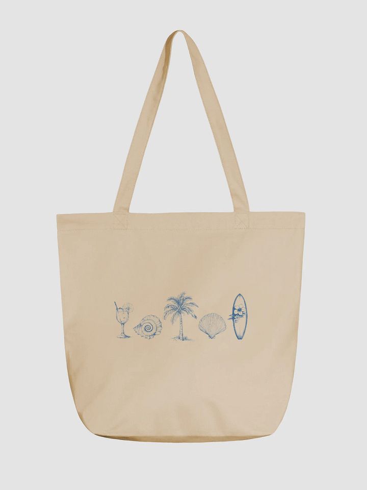 Coastal Doodle Tote Bag, Hand Drawn Tote, Seashell Tote Bag product image (2)