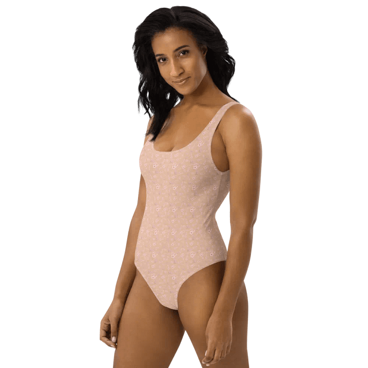 Cherry Blossoms on Cream One-Piece Adult Swimsuit product image (2)