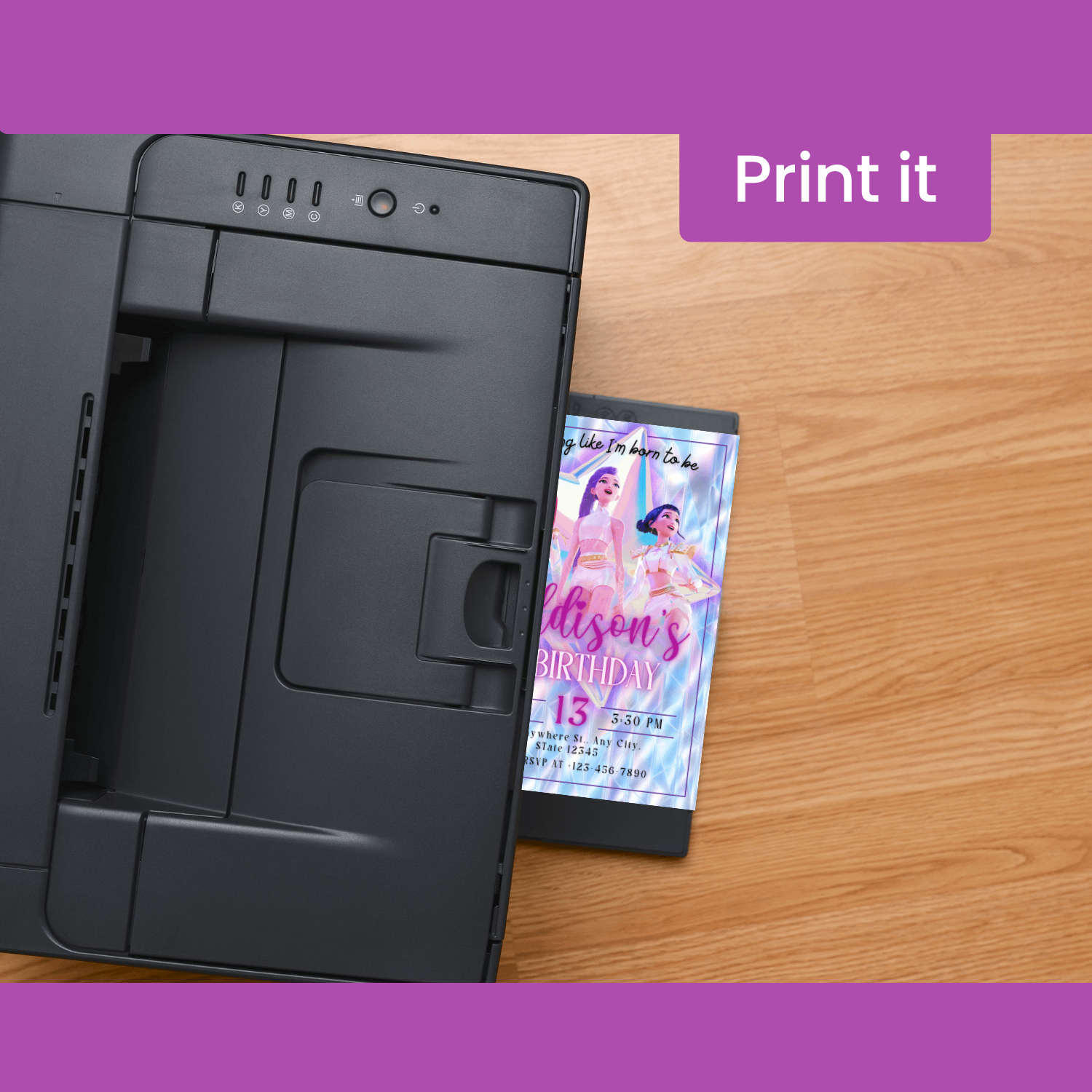 K-Pop Demon Hunters Birthday Invitation – Editable Canva Template product image (3)