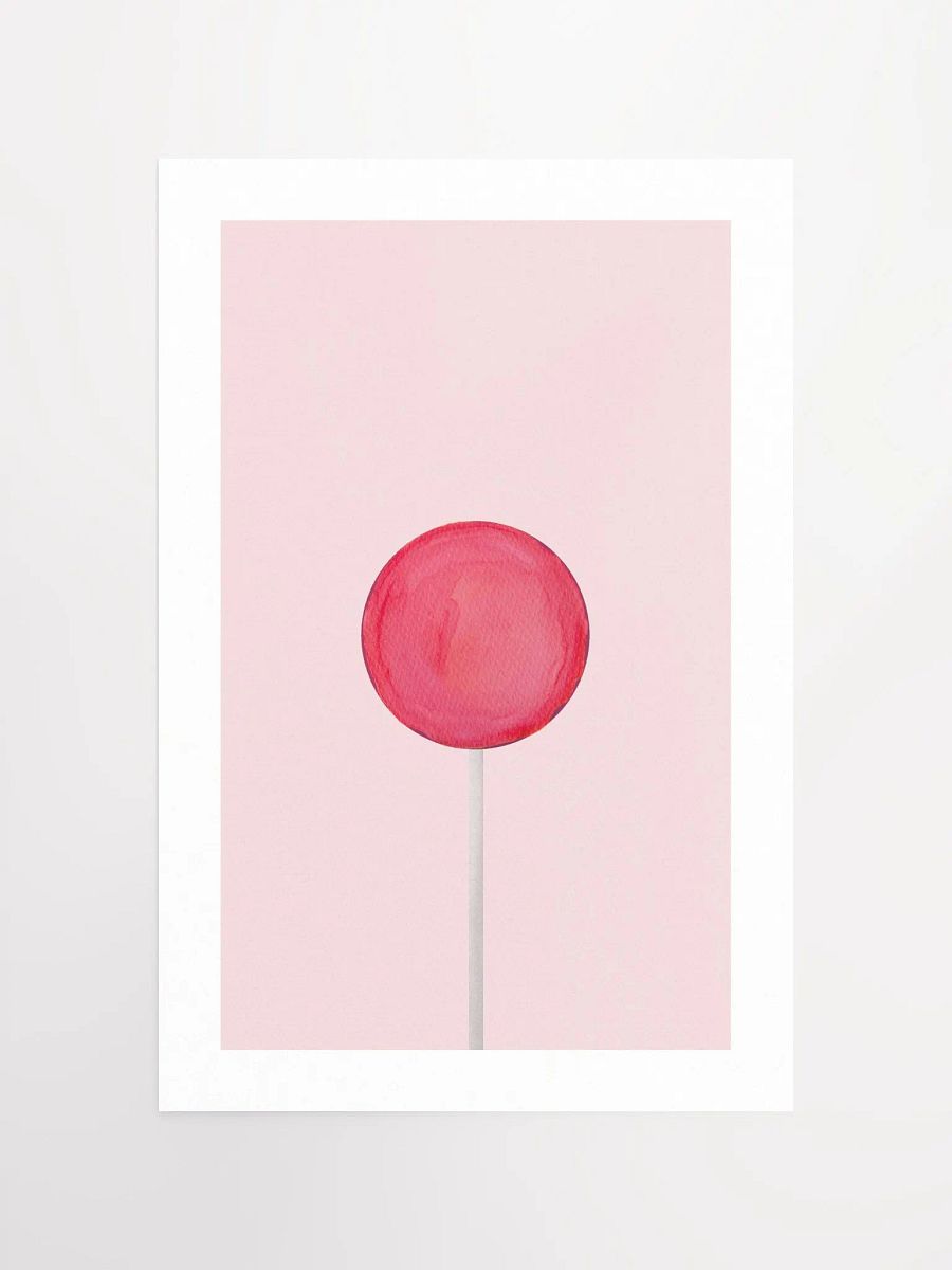 Minimalist Crimson Lollipop on Soft Pink Background Wall Art product image (12)
