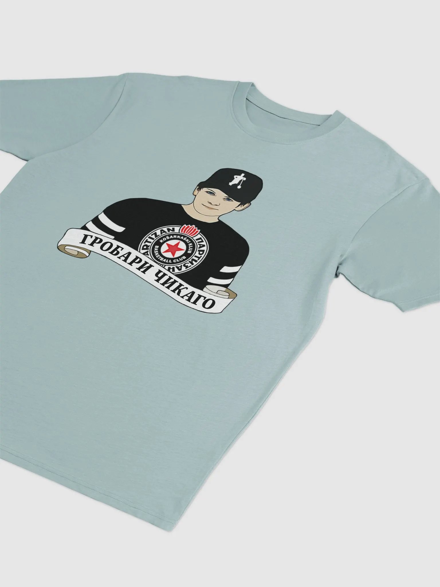 Grobari Čikago KK Partizan Cotton Heritage Men's Premium Heavyweight Tee product image (3)