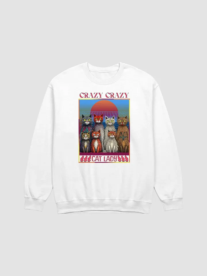 Crazy Crazy Cat Lady Whimsical Sunset Crewneck product image (21)