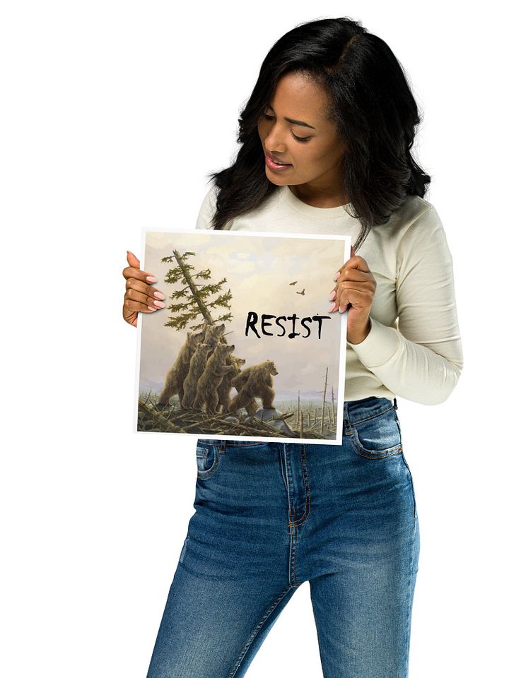BEARS RESIST! Square Poster 3 SIZES Alt National Parks Forests product image (1)
