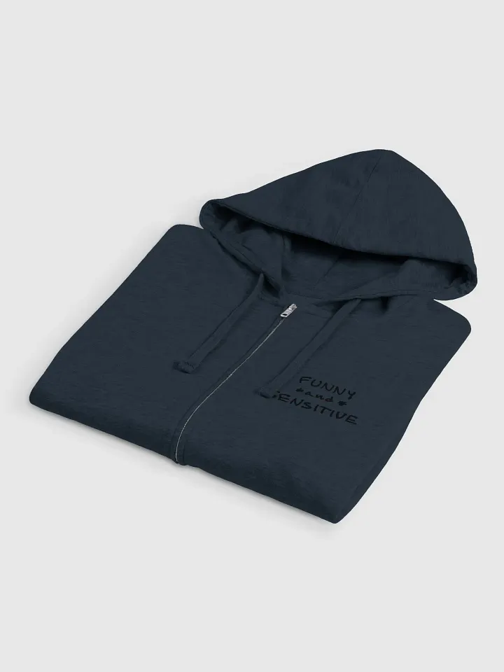 FUNNY *and* SENSITIVE (sm. black design) zip-up hoodie product image (2)