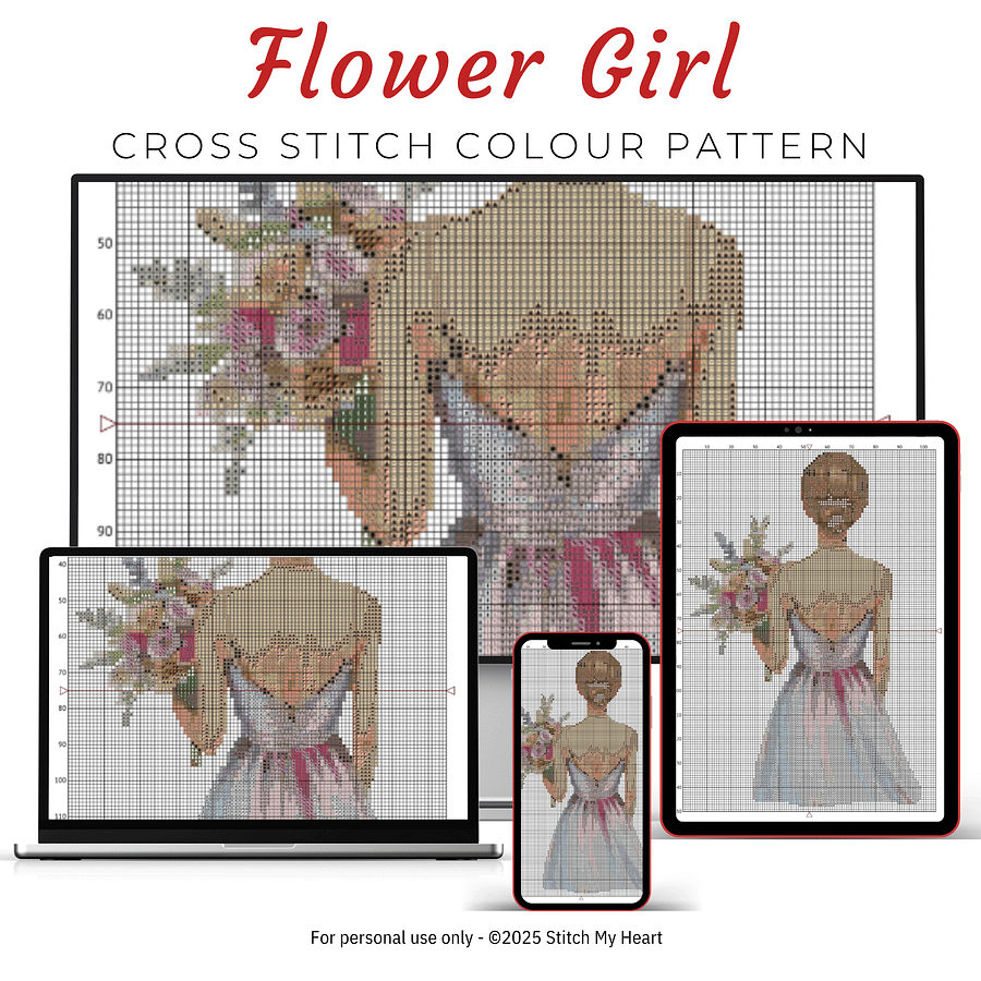 Flower Girl Cross Stitch Pattern product image (3)