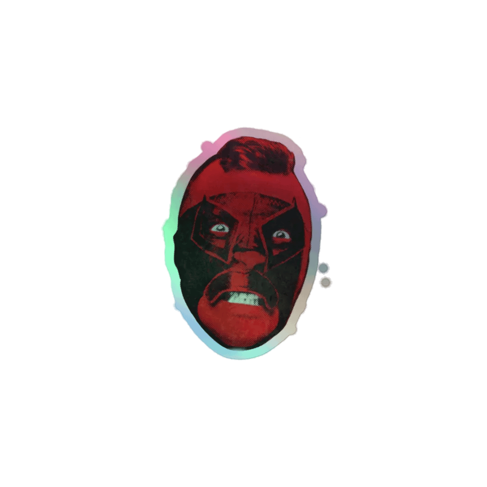 Red face holo sticker product image (2)