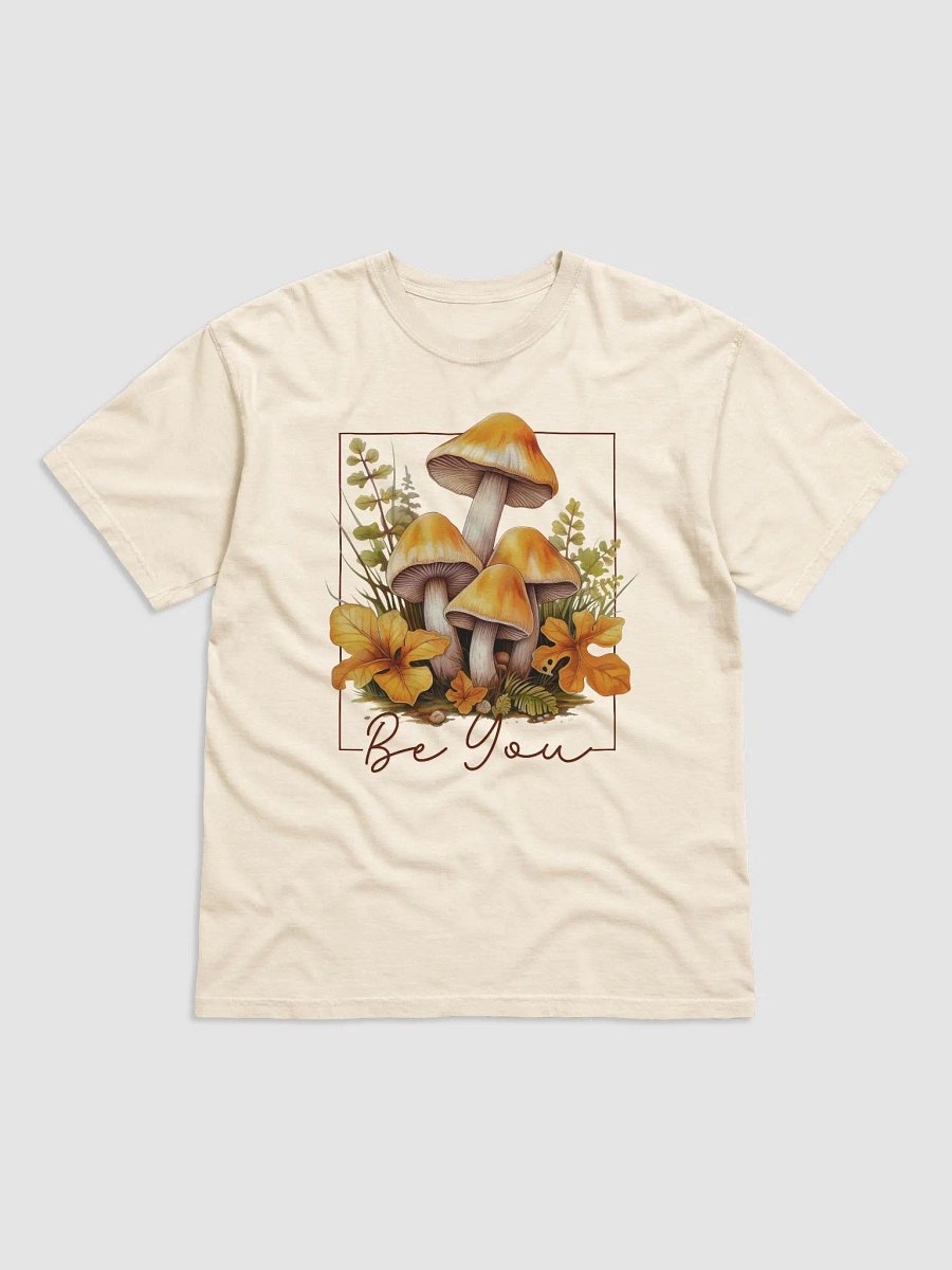 Be You Inspirational Mushroom T-Shirt - Orange Mushrooms & Fall Leaves Graphic Tee product image (4)