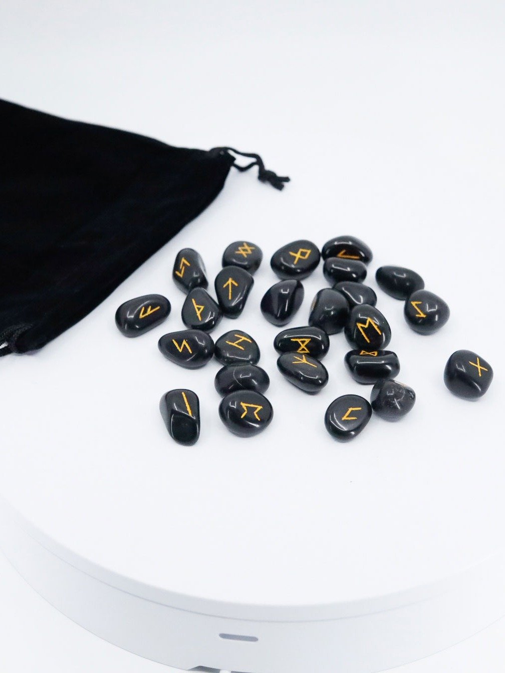 Black Agate Crystal Rune Stone Set product image (1)