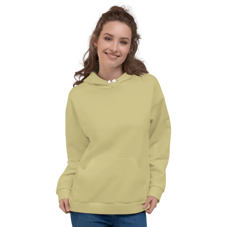 Plain Medium Yellow Soft Summer Unisex Recycled Polyester Heavyweight Premium Hoodie by Treasure Pie product image (4)