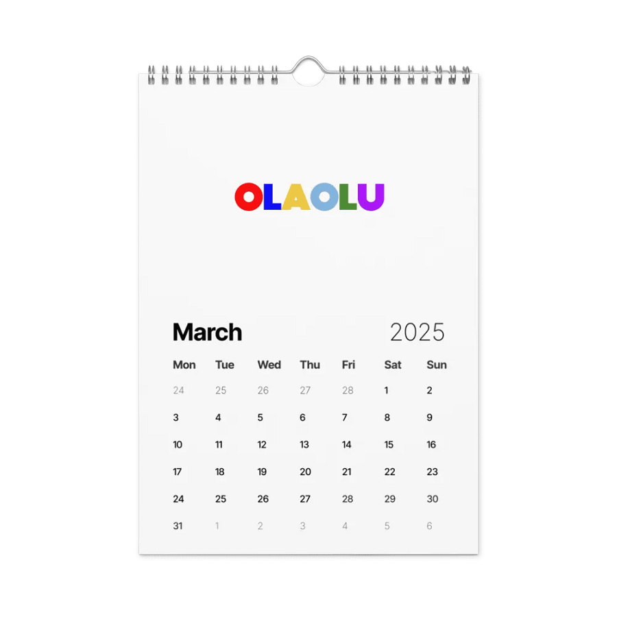 OLAOLU Vibrant Typography Calendar product image (9)