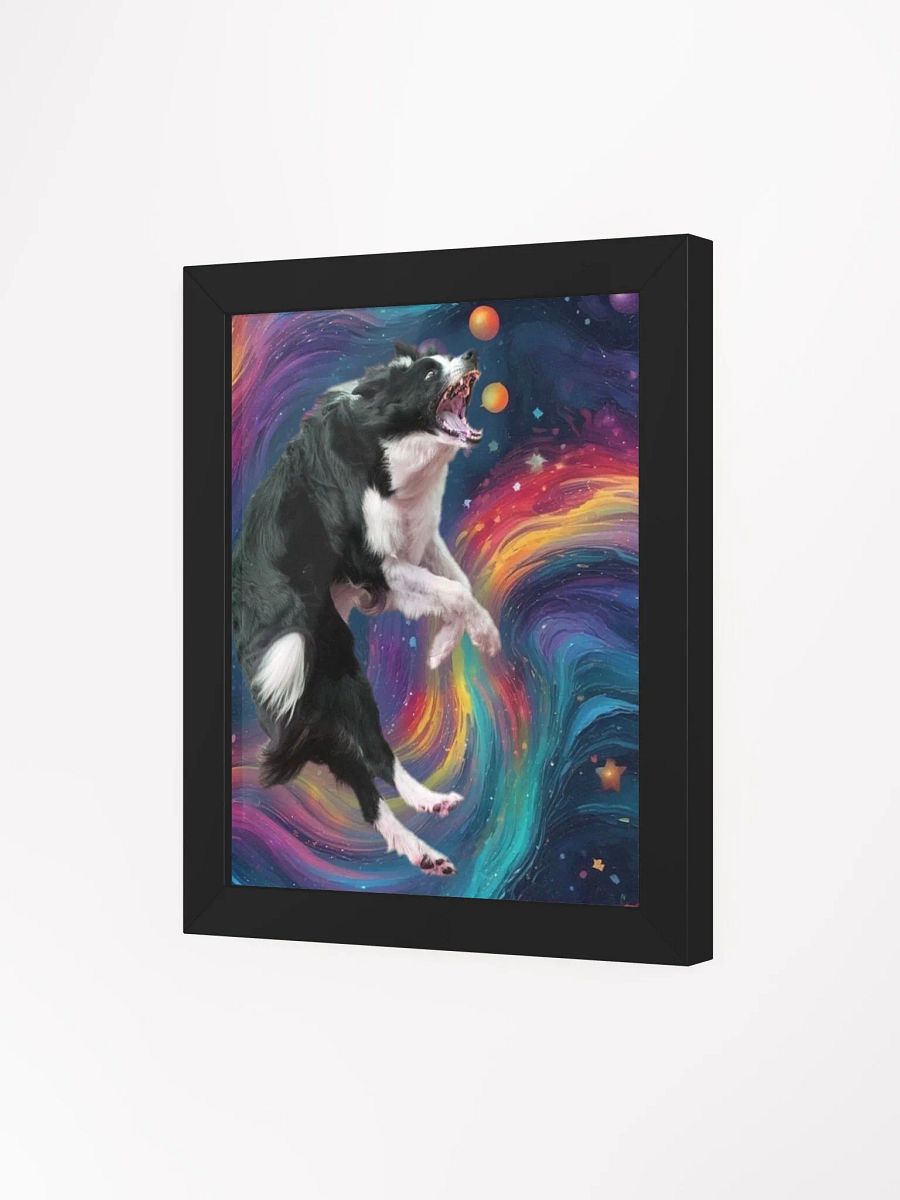 Border Collie Leaps into Cosmos Framed Wall Art product image (3)