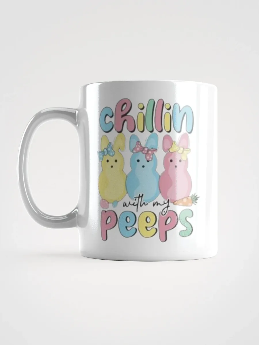 White Glossy Mug Cute Peeps product image (6)