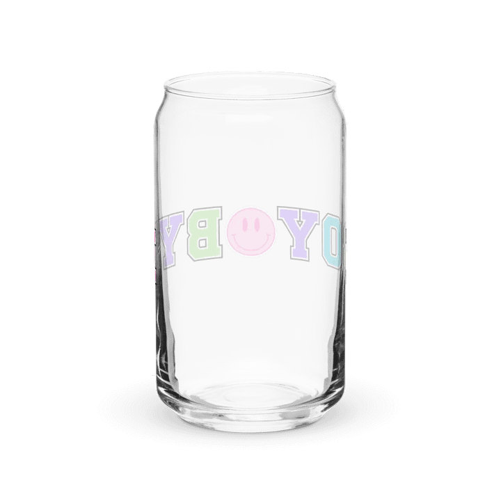 Boy Bye Varsity Print Glass Can Cup With Or Without Lid product image (6)