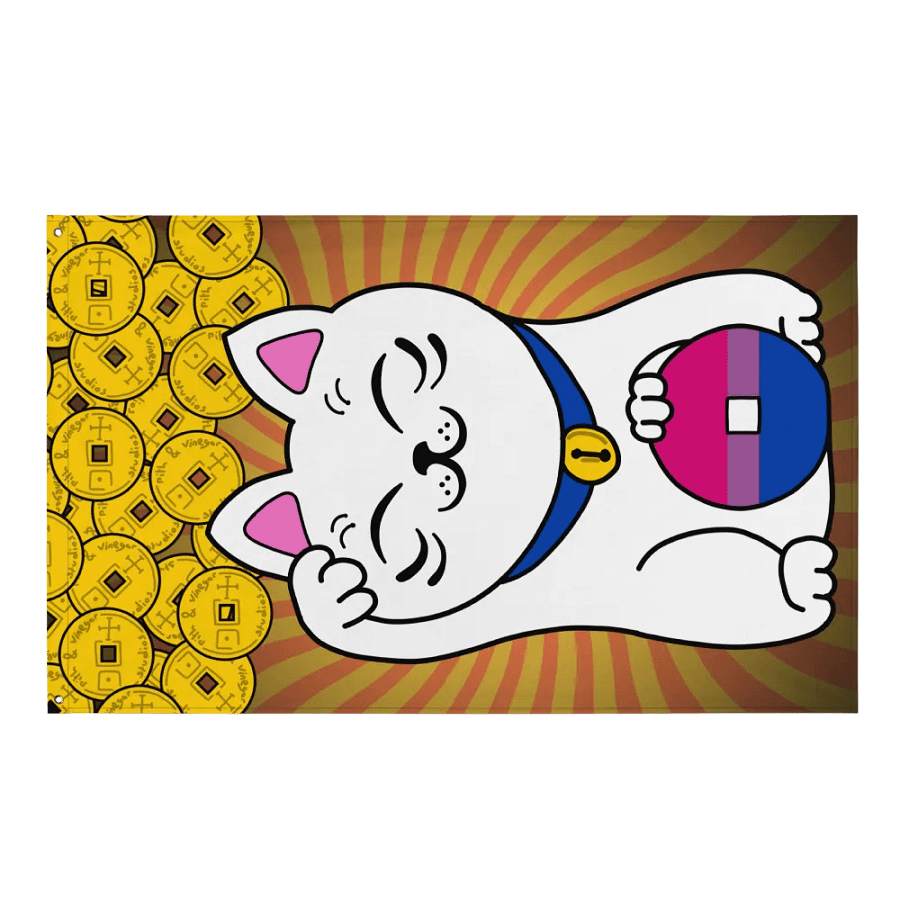 Maneki neko bisexual pride flag product image (1)