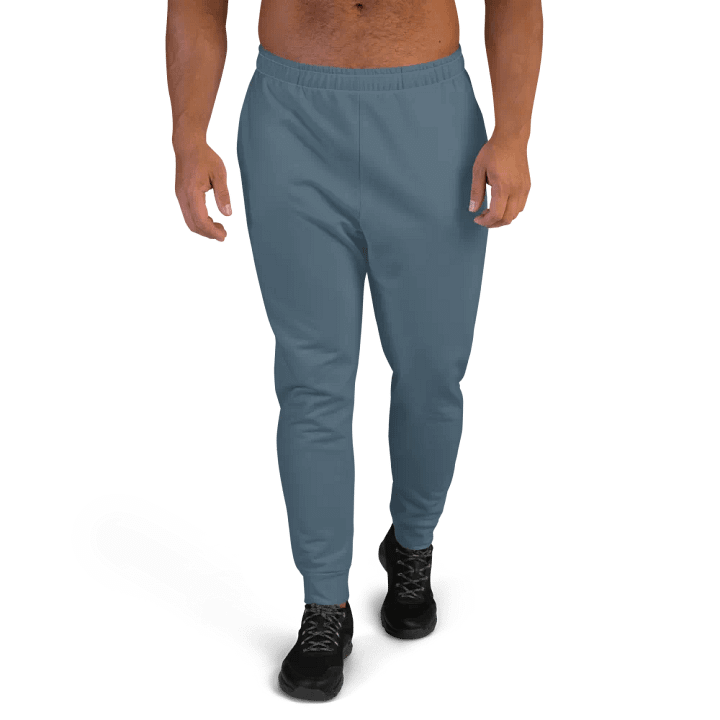 Plain Dark Greyish Blue Soft Summer Recycled Polyester Premium Men's Joggers by Treasure Pie product image (1)