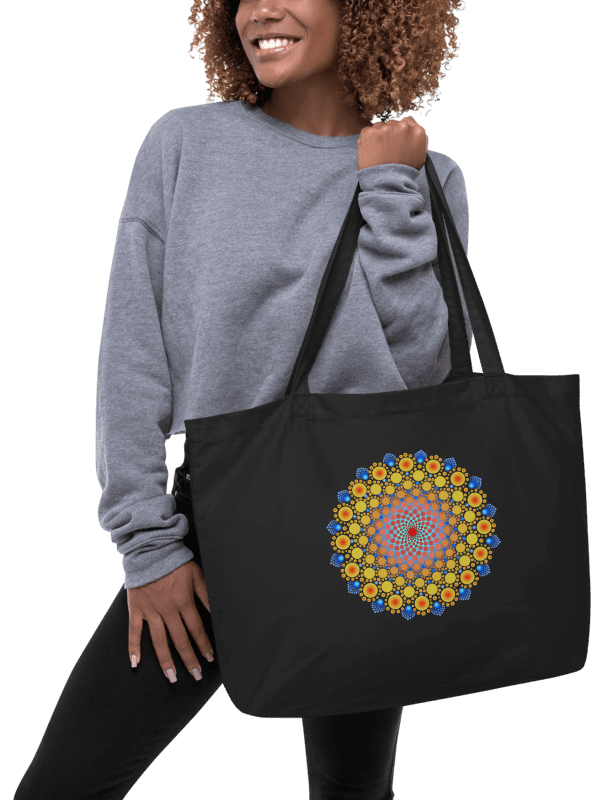 Orange Sunflower Mandala Organic Cotton Tote Bag product image (1)