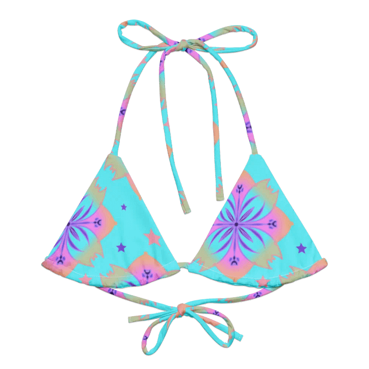 Pretty Pastel Bow Pattern String Bikini Top product image (1)