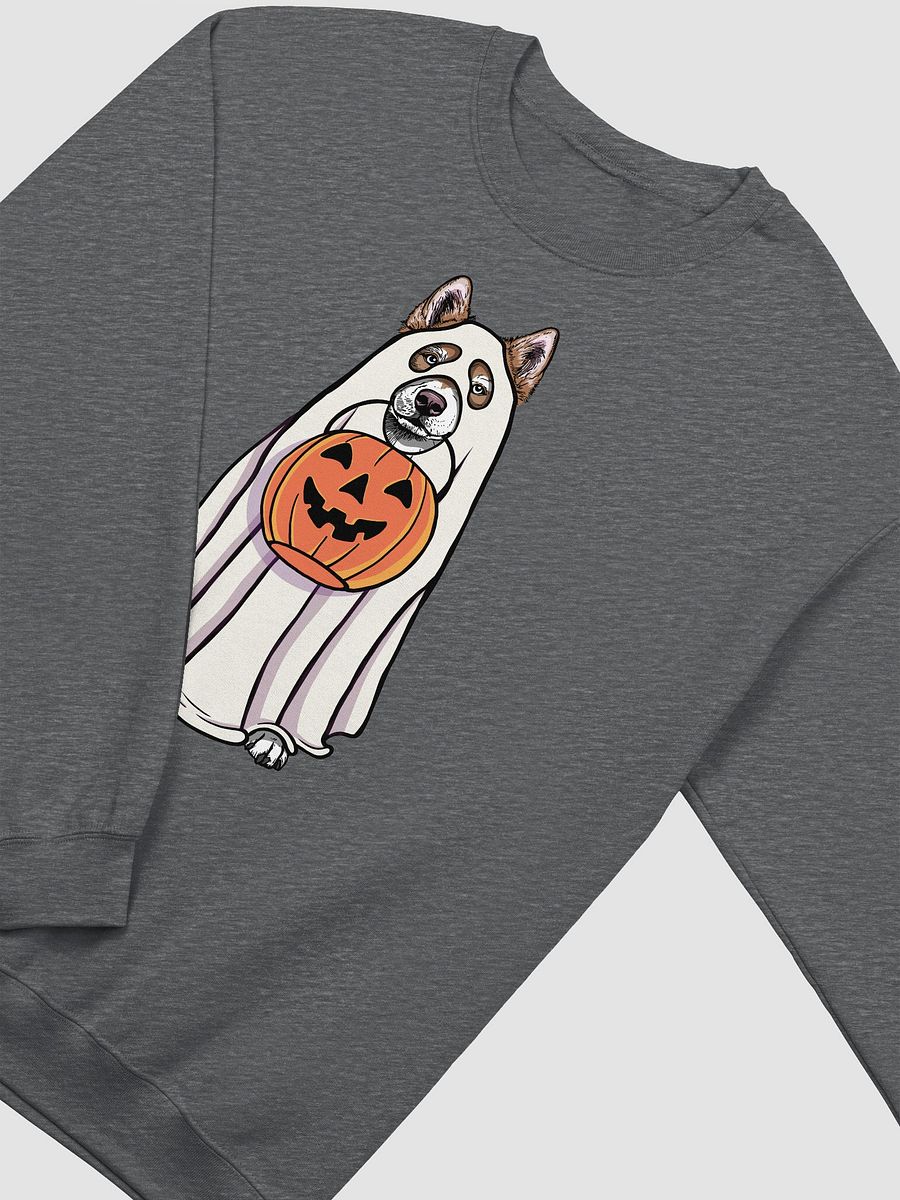 Funny Halloween Alaskan Malamute(Red) Sweatshirt | Funny Dog Wearing a Ghost Costume and Holding a Pumpkin Basket product image (8)