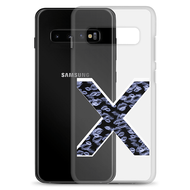 Black X Light Blue Lipstick Kisses Phone Case S product image (2)