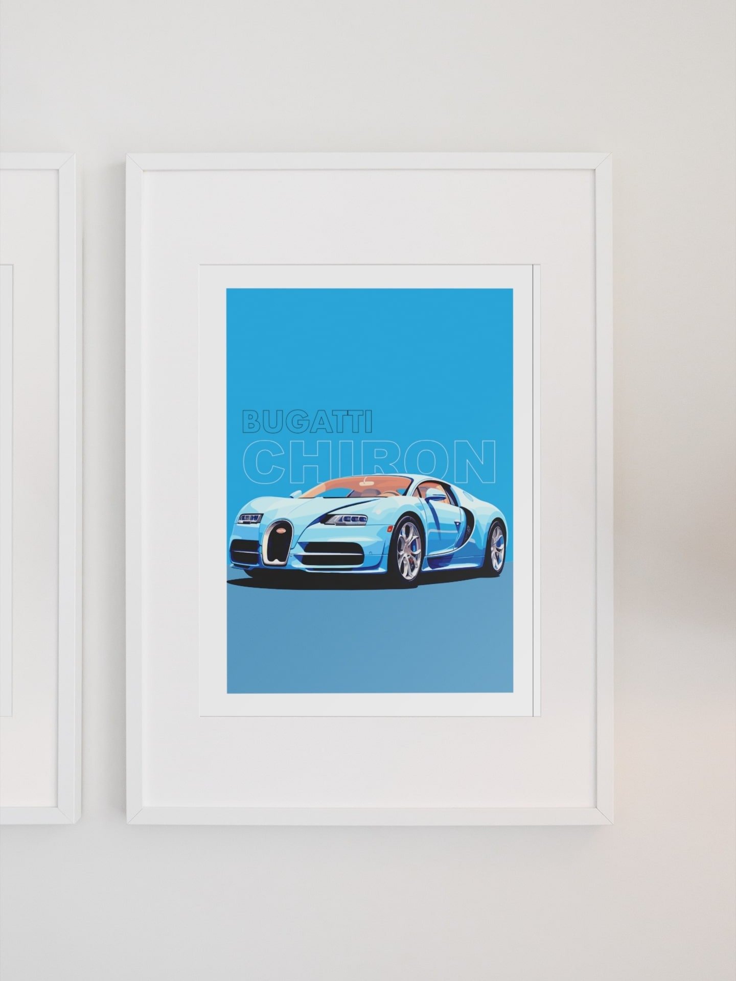 Sleek Bugatti Chiron Poster, High-Performance Luxury Sports Car Art, Exquisite Automobile Illustration, Modern Supercar Wall Decor product image (1)