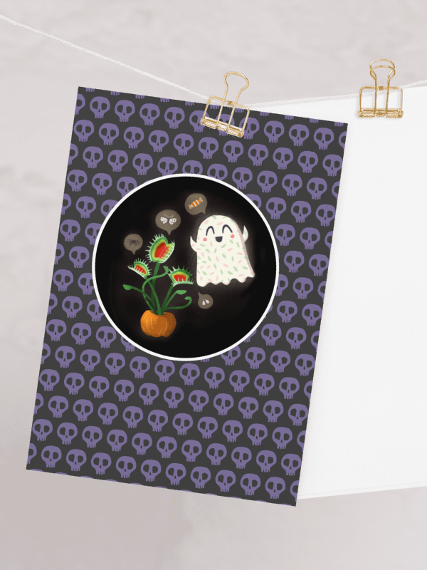 Little Ghost Plant-Love - Carnivorous Plant - Greeting Card product image (1)