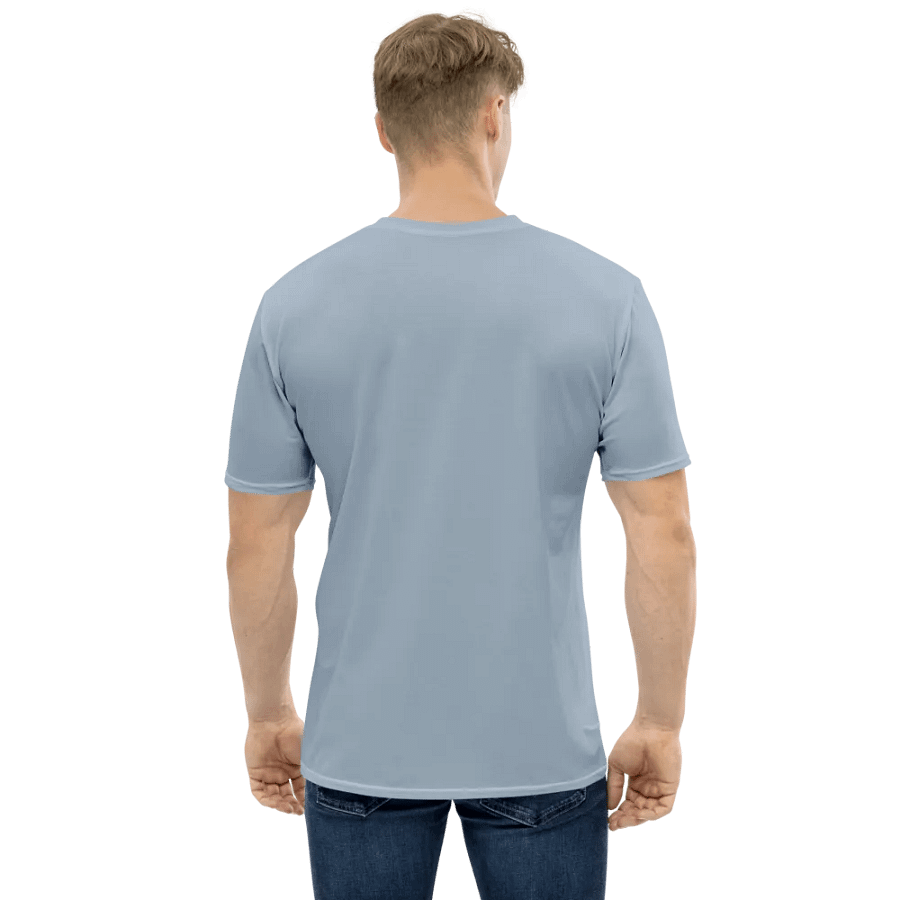 Plain Light Grayish Blue True Summer Men's Crewneck Polyester Heavyweight Premium T-Shirt by Treasure Pie product image (3)