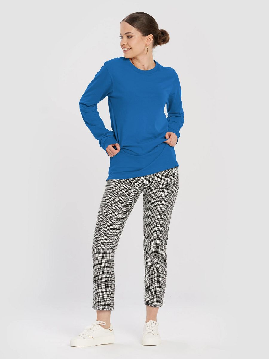 Plain Color Royal Blue Long Sleeve T-Shirt product image (3)