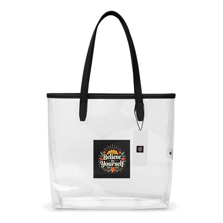 Believe in Yourself Floral Clear Tote Bag product image (1)